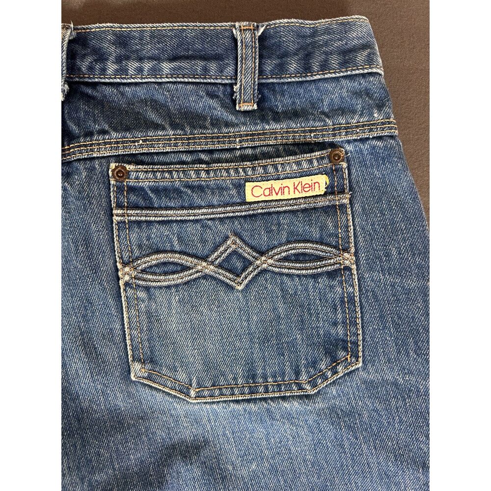 Vtg 80s 90s Calvin Klein High Waist Straight Jeans Made in USA 100% Cotton 34 - Picture 3 of 9